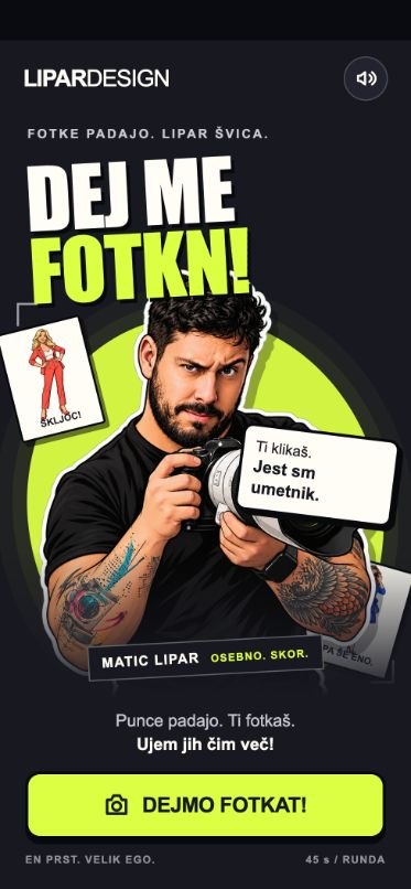 Začetni zaslon igre LiparDesign